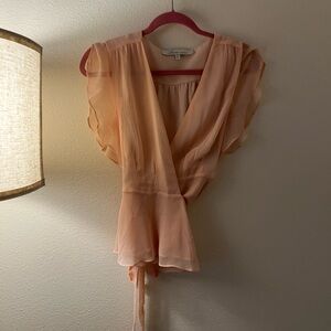 Lovers + Friends  Soft Pink Wrap Blouse